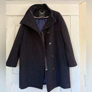 J Crew Black wool Stadium Coat size 6